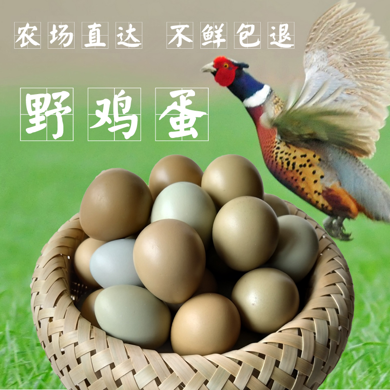 七彩山鸡蛋60枚农村杂粮散养
