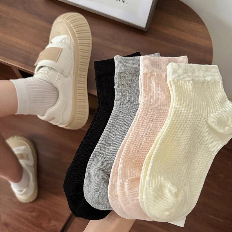 白色女夏季薄款网眼透气短袜纯棉配凉鞋芭蕾风中筒袜超薄夏天e88