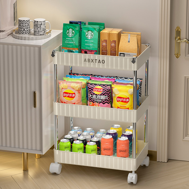 落地可移动小推车置物架卧室床头宿舍家用多层架子客厅零食收纳架,住宅家具,移动边几/推车,淘宝优惠券,粉丝福利购,淘宝优惠卷