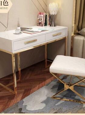 轻奢书桌桌烤漆办桌公书椅组合书房不锈写字台34363电脑钢桌书房