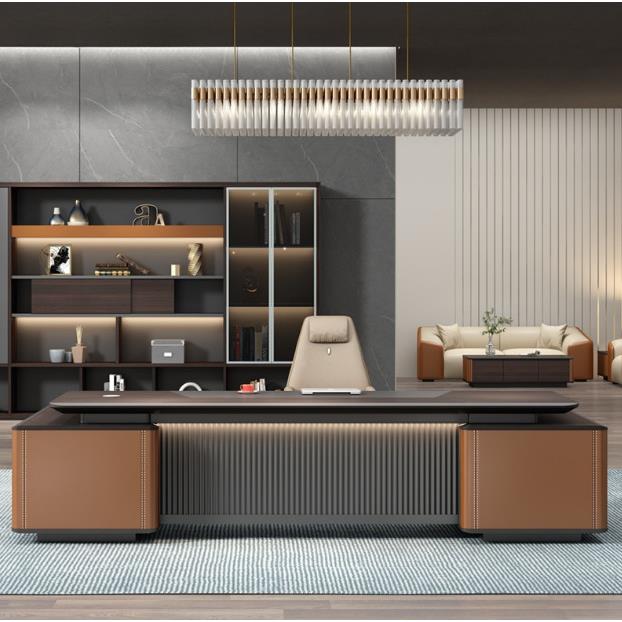 高办公家办具板老桌办公端桌简约现代大班台总经理公室桌椅组合