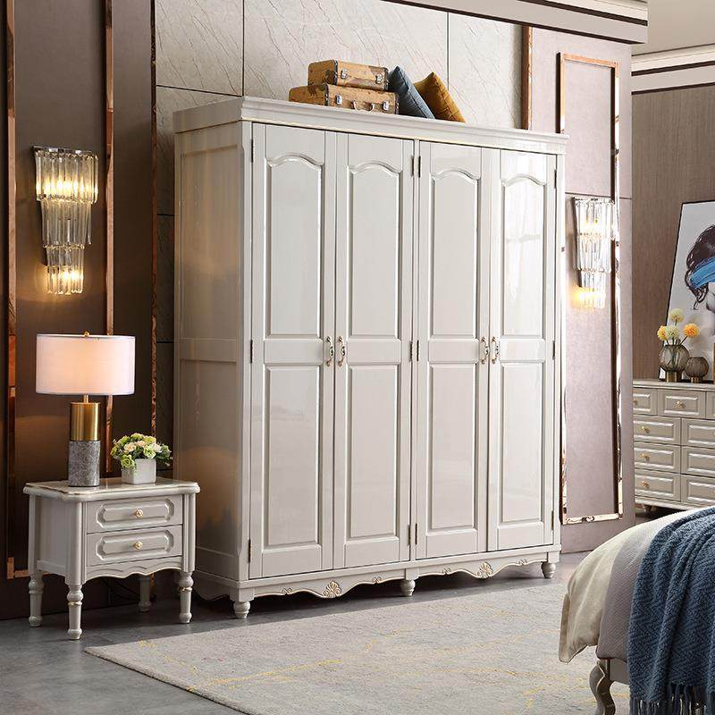 卧美式复古乡村实衣木柜开门室储物柜平简约现代大衣橱四881#实木