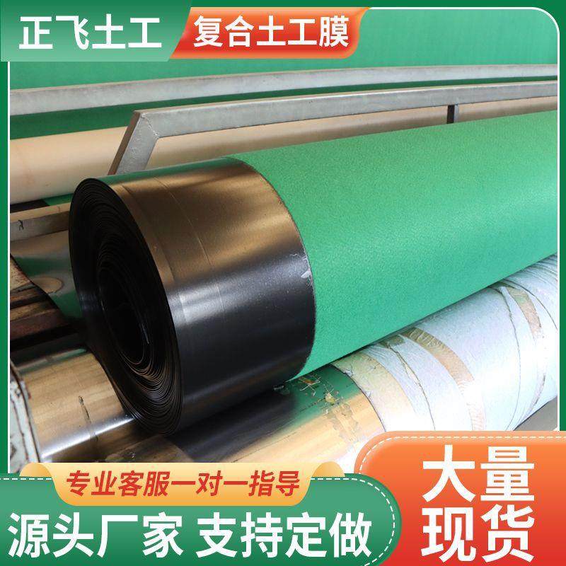 两布一模复合工土工膜河防道护坡hdp渗土工DXY膜e白绿色复合土膜