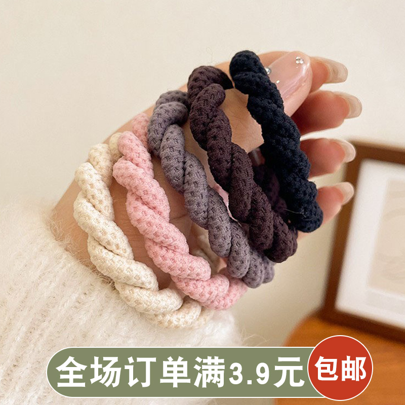 高弹力头绳麻花辫橡皮筋女扎头2024年新款耐用不伤发皮套发圈发饰