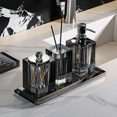 水晶玻璃浴室洗漱用品套件样板房化妆室洗手台香薰乳液瓶组合收纳