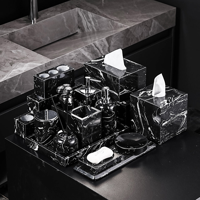 大理石卫生间浴室洗漱用品套件