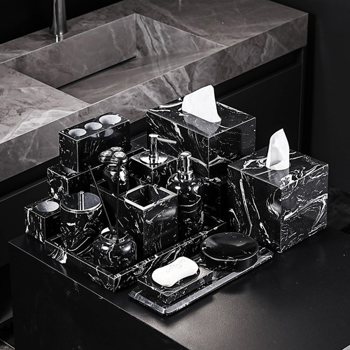 大理石卫生间浴室洗漱用品套件