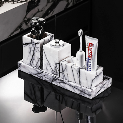 香雪梅大理石牙刷牙膏置物架