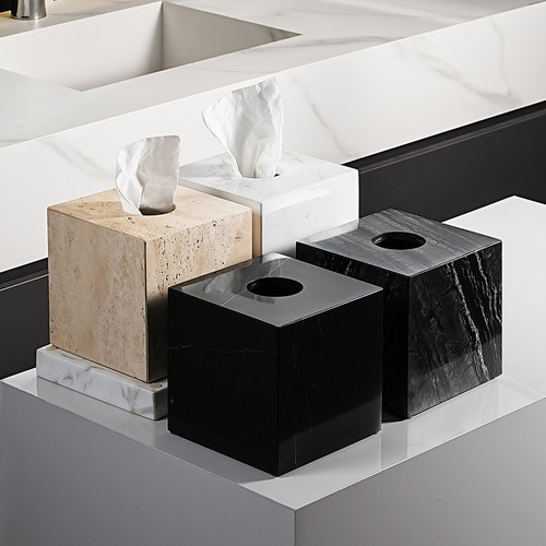 卫生间大理石高档卷纸器抽纸筒