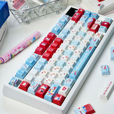 hello kittyt 凯蒂猫moa圆润原厂五面机械键盘PBT热升华工艺键帽
