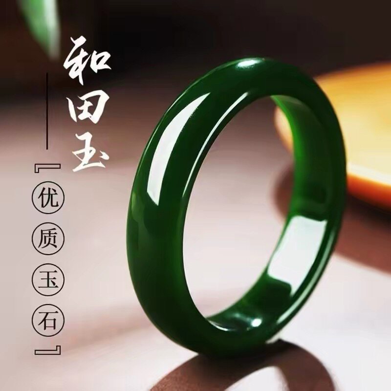 新疆和田玉碧玉色手镯菠菜绿手镯旺夫玉镯子少女妈妈款玉石镯子