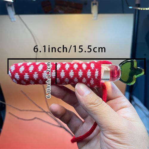 【含针织套】圣诞风格水晶玻璃挂件DIY视频装饰摆件长15.5cm