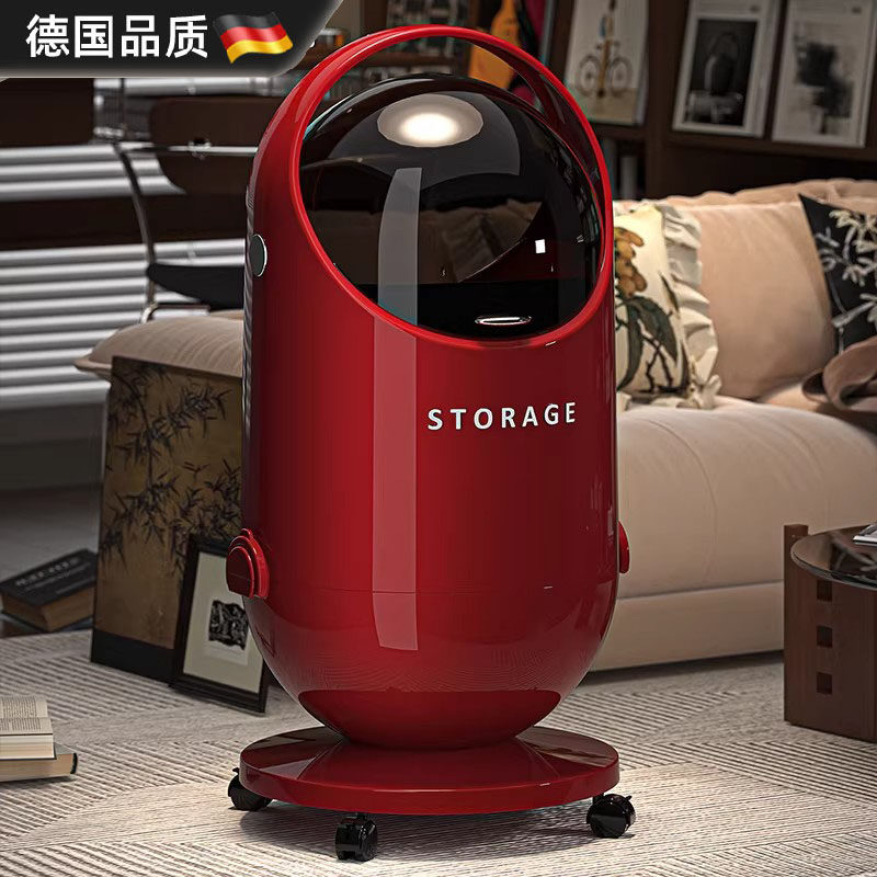 德国轻奢高档高颜值垃圾桶客厅家用大容量新款免弯腰带轮翻盖纸篓