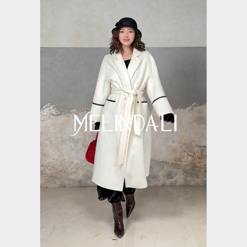 MELINDA LI【优雅纯真】梦颖私服重磅绵羊毛羊驼毛苏力长毛呢大衣