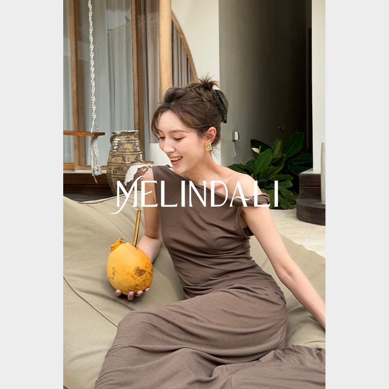 MELINDA LI【浪漫松弛套】桑蚕丝弹力针织背心高腰A字垂感半裙