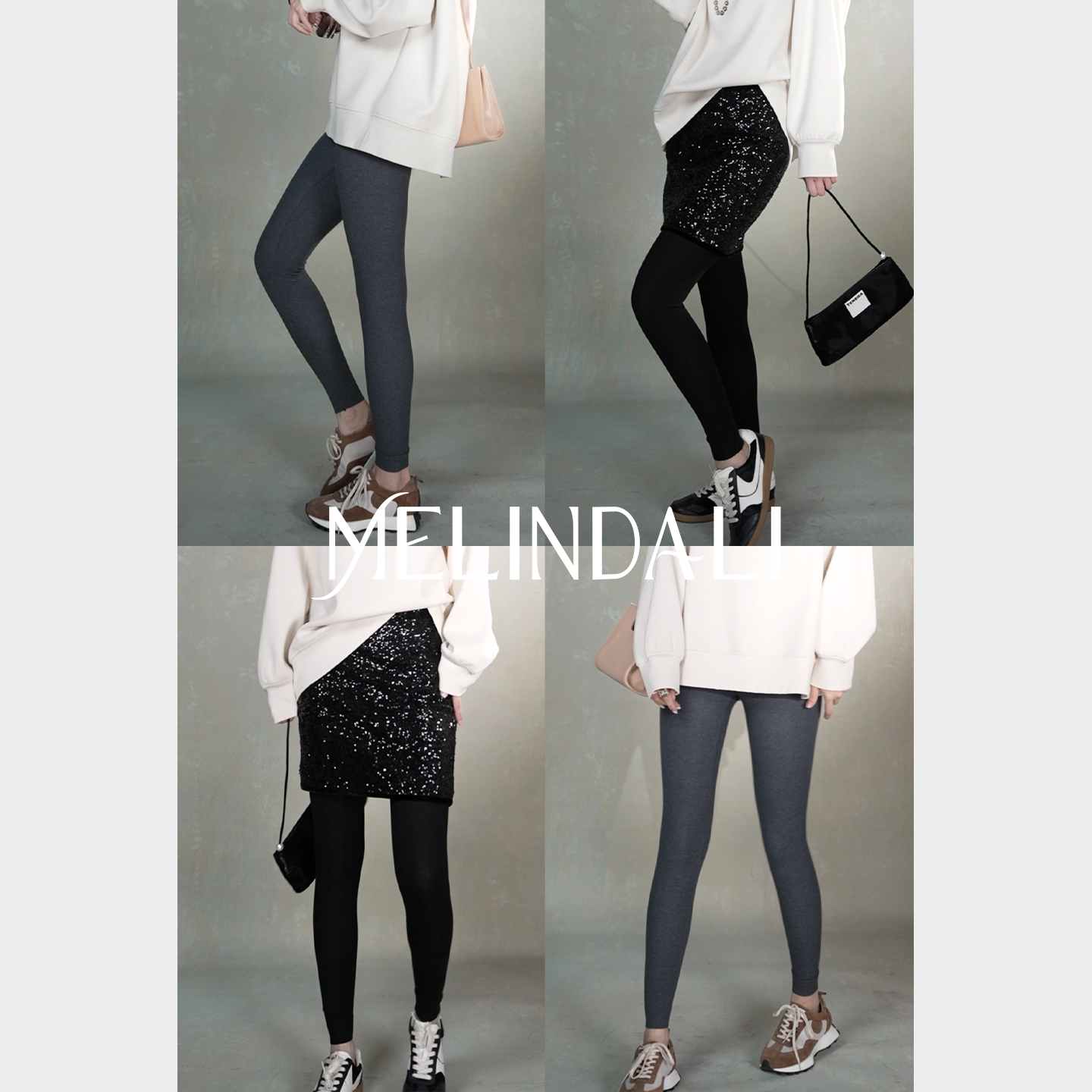 MELINDA LI梦颖私服叠穿裸感高弹塑形提臀显瘦保暖瑜伽裤打底裤