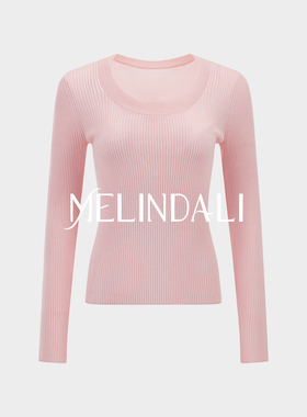 MELINDA LI可机洗48支16针德国Biella扬子纱羊毛圆领打底针织衫