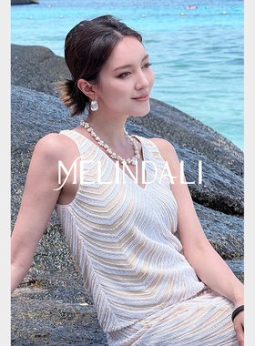 MELINDA LI【流沙人鱼】黑标私服日本进口重工珠片刺绣马甲套装