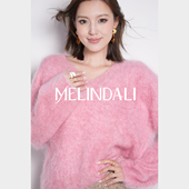 MELINDA 针织毛衣 重磅100山羊绒拉毛V领套头羊绒衫 至柔拉绒