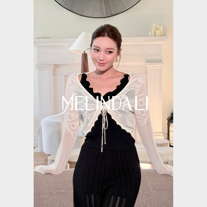 MELINDA LI【蝴蝶罩衫】夏季B入轻薄蝴蝶镂空针织衫长袖防晒罩衫