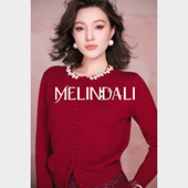 朱砂痣 新款 MELINDA 红色过年毛衣手工钉珠胸花绵羊毛开衫