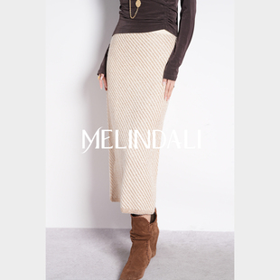 MELINDA LI【法兰西玫瑰】重磅绵羊毛金丝手工钩花小香开衫半裙