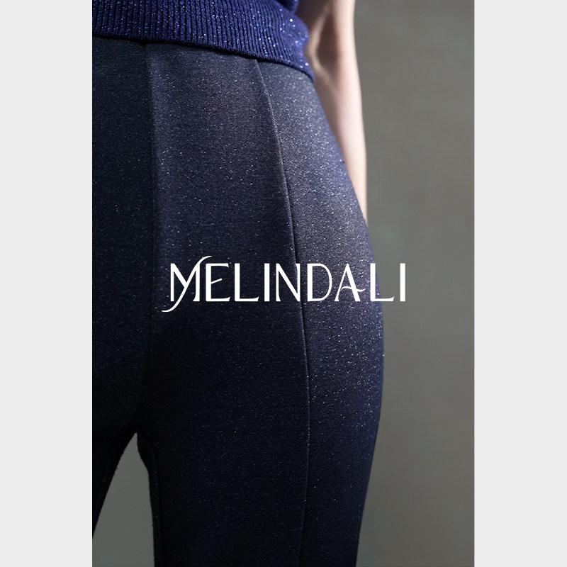 MELINDA LI【闪闪裤】百搭金银丝细闪针织显瘦高腰修身开叉微喇裤,女装/女士精品,休闲裤,淘宝优惠券,粉丝福利购,淘宝优惠卷