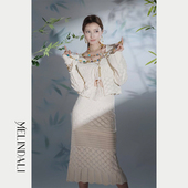 包臀长款 MELINDA 半裙 波西米亚度假风镂空开衫 修身 尼斯微风