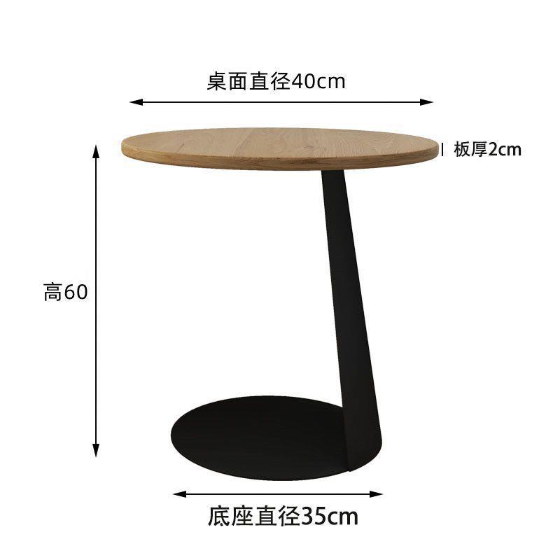 胡桃木实木边几C型创意沙发圆桌中古简约阳台小茶几边几可移动图片