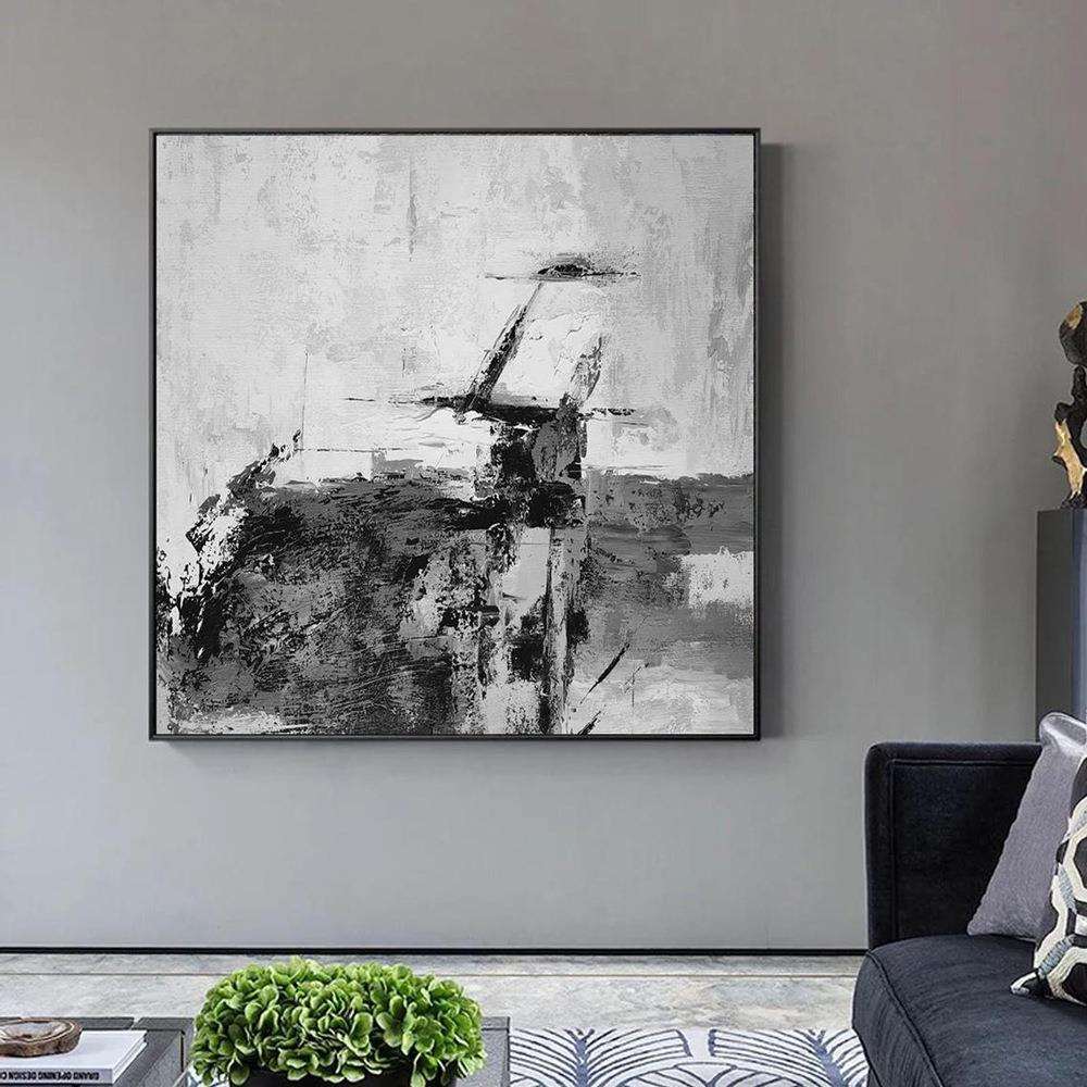 纯手绘卧室家居成品油画抽象艺术挂画装饰画大芬村壁画