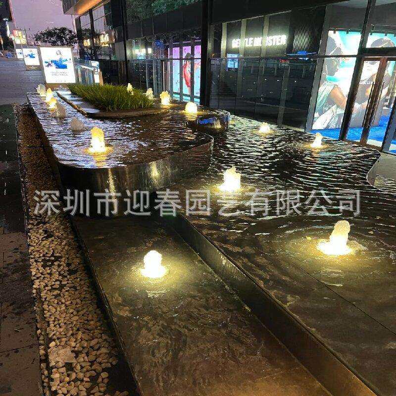 特色池内小型水景涌泉景观庭院别墅小区售楼景观装置户外带灯光