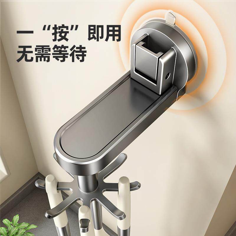 厨房旋转真空吸盘挂钩免打孔铲子勺子收纳架锅铲挂架置物架子