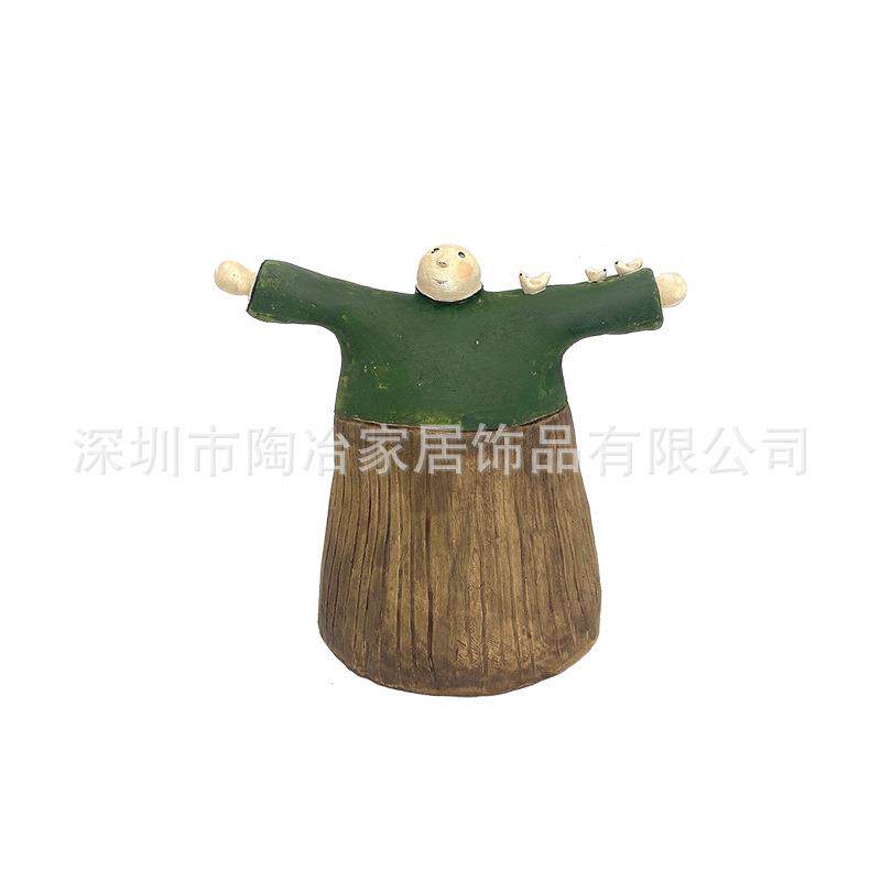 创意陶瓷雕塑可爱玩偶摆件居家儿童房工艺品样板房桌面艺术装饰品