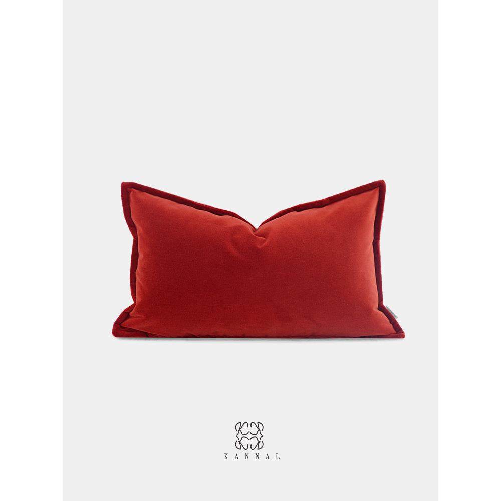 法式『日落巴黎』复古红色质感磨砂绒靠垫抱枕样板间别墅腰枕,电子元器件市场,其它元器件,淘宝优惠券,粉丝福利购,淘宝优惠卷