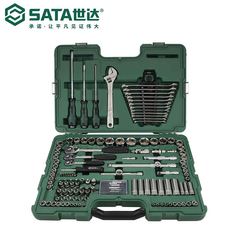 124件套汽车维修工具箱套筒棘轮扳手修理工具组合套装09014