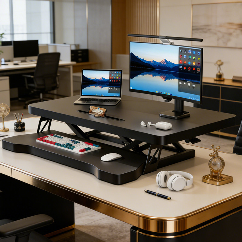 喵同学站立式工作台电脑升降桌站着办公工作电脑桌可升降桌面书桌笔记