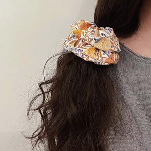 「While手作」小鸟纹 森系布艺大肠发圈 春夏秋冬