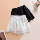 叠穿屁帘打底裙女装 2026春秋大码 高腰白色半身裙纯欲风蕾丝短裙子
