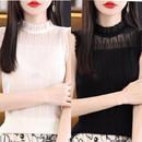 假领子半高领修身 春夏秋蕾丝背心打底衫 花边上衣百搭 新款 2025女装