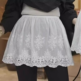 网红新款蕾丝A字半身裙女高腰修身遮屁股百搭短裙休闲打底裙屁帘