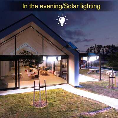 96/168 LED Remote Control Solar LED 3 Head Wall Lamp Inducti