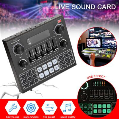 V9 Audio USB Headset Microphone Webcast Live Sound Card 12 E