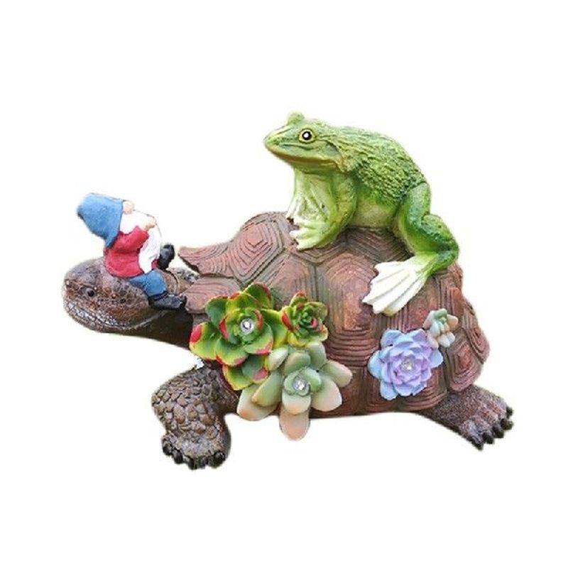 Frog Gnome Garden Statue Outdoor Decoration With Solar图片