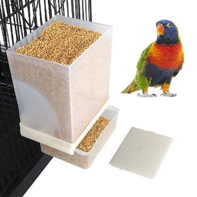 Parrot Cage Feeder Automatic Bird Seed Feeders Acrylic
