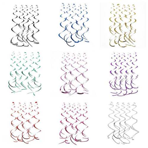 5pcs Multicolor Spiral oon Streamer Ornats Party Scene Layou