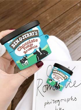 For AirPod 1 2 Pro Case Chocolate Ice Cream Cup Cartoon Sof