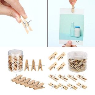 Solid Blank Wooden Clips Paper Photo crafts Pushpin