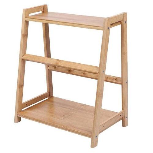 2 Layers Bamboo Storage Rack Kitchen Spice Jar Stand