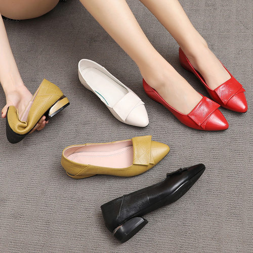 Spring Summer New Designer Med Heels Shoes Women Large Size