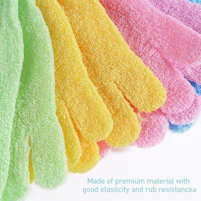 4 Pairs of Shower Exfoliating Bath Gloves Nylon Shower Glove